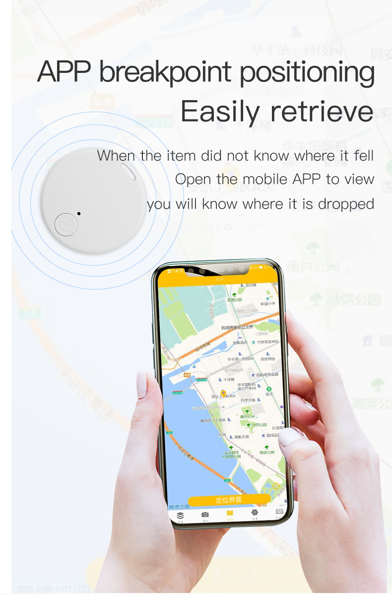 Neuer runder Bluetooth Anti-Verlust-Tracker Objekt Finder Gepäck Anti-Diebstahl kompakter bidirektionaler Alarm Finder