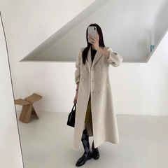 2025秋季新款高级感双面羊绒大衣女双排扣毛呢外套大衣女双面羊绒