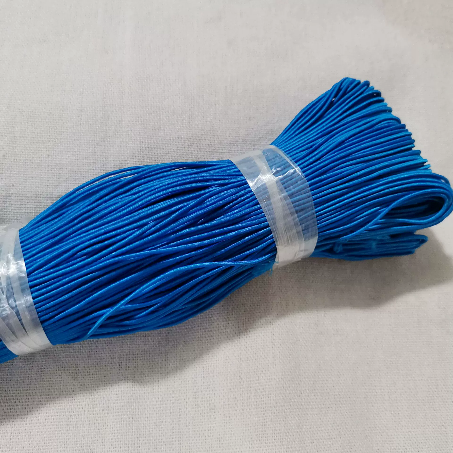 White elastic black beads, hair rope, 1.2mm
