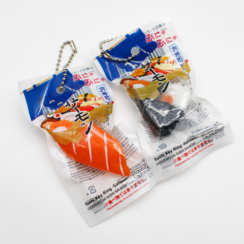 Simulation bag-style Japanese sushi keychain fun food toy Japanese cuisine salmon sushi rice ball pendant ornament