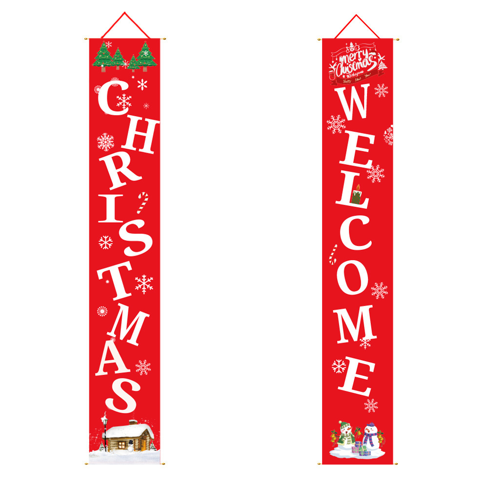 Christmas New Non-woven Christmas Couplet Christmas Banner Party Decoration Door Curtain Flag Holiday Decoration_voghion.com