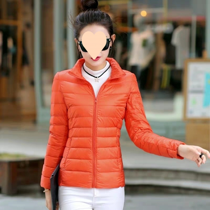 여성용 스탠드 칼라 오렌지