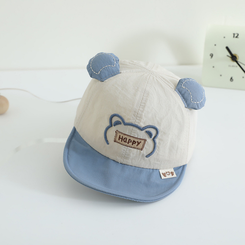 Sombreros para bebés primavera y otoño nuevos bordados de dibujos animados, sombreros para niños y niñas, sombreros de lengua de pato de moda de secado rápido