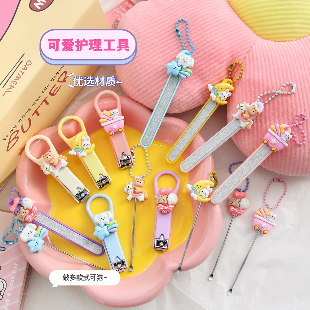 Cartoon Cute Resin Doll Nail Clippers Portable Nail File Nail Scissors Girly Style Cuticle Remover Portable Nail Scissors