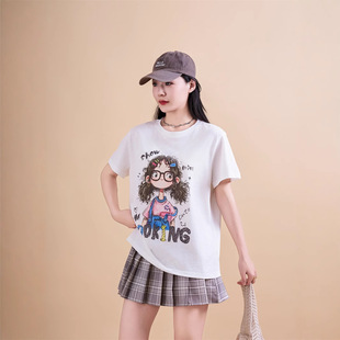 Xintianren Maternity Wear Summer Thin 2025 New Top Snowflake Cotton T-Shirt Loose Large Size Covering Pregnancy Belly Short-Sleeved t