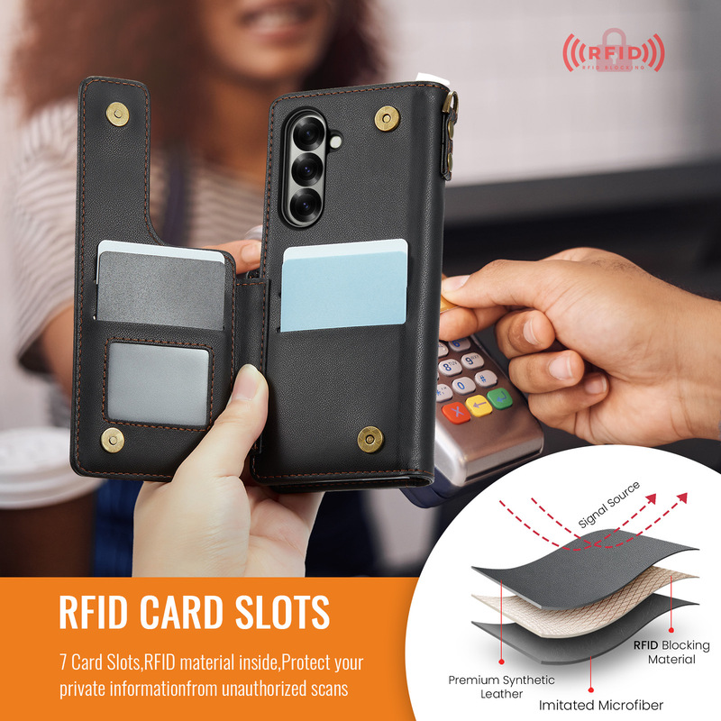 新しいモデルに適したサムスン Z Fold7 携帯電話レザーケースフリップ折りたたみスクリーン ZFOLD6 カード保護カバー落下防止|undefined