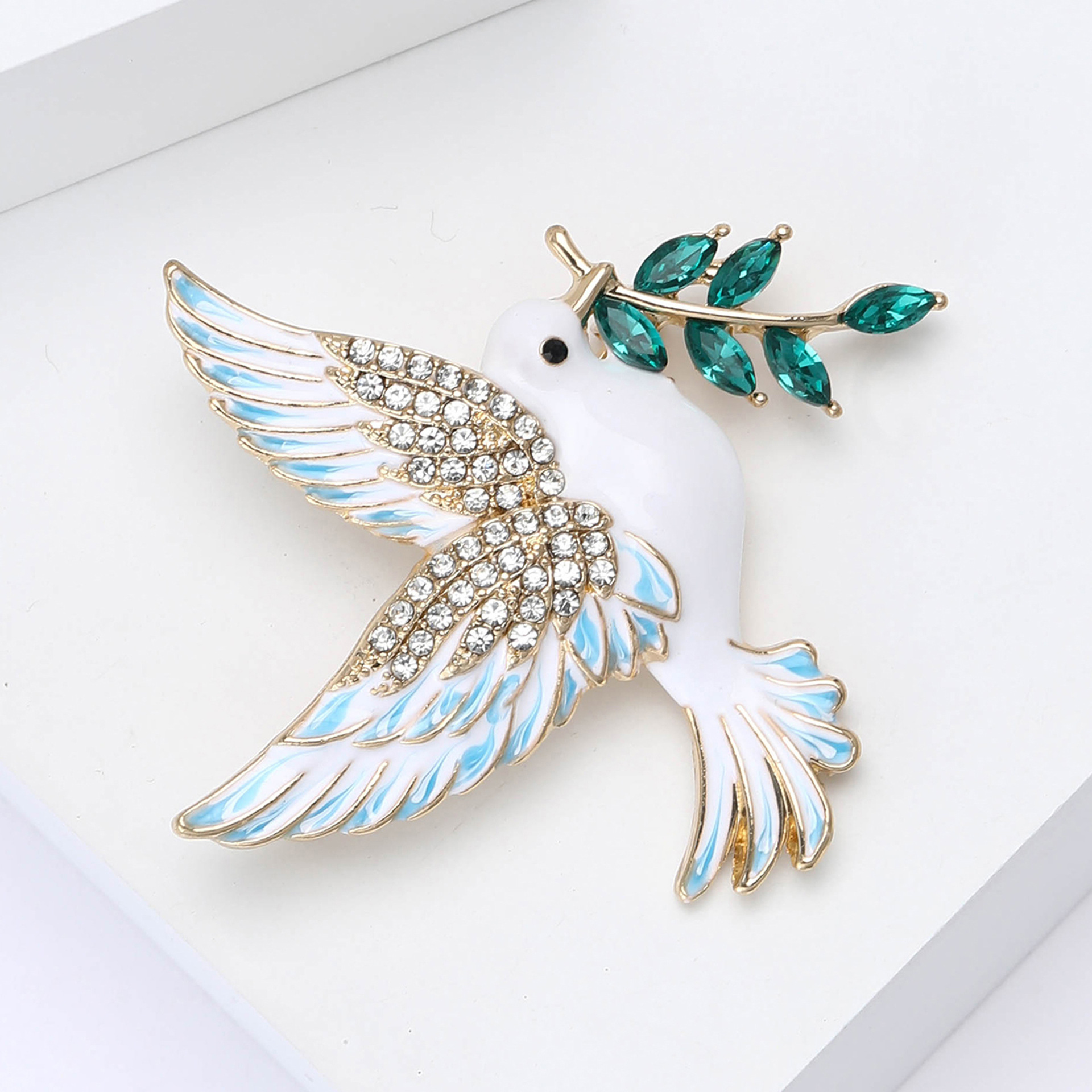 New Stylish and Exquisite Alloy Enamel Dove Brooch, Versatile and Elegant, Suitable for Women's Sweaters and Coats, Decorative Pin