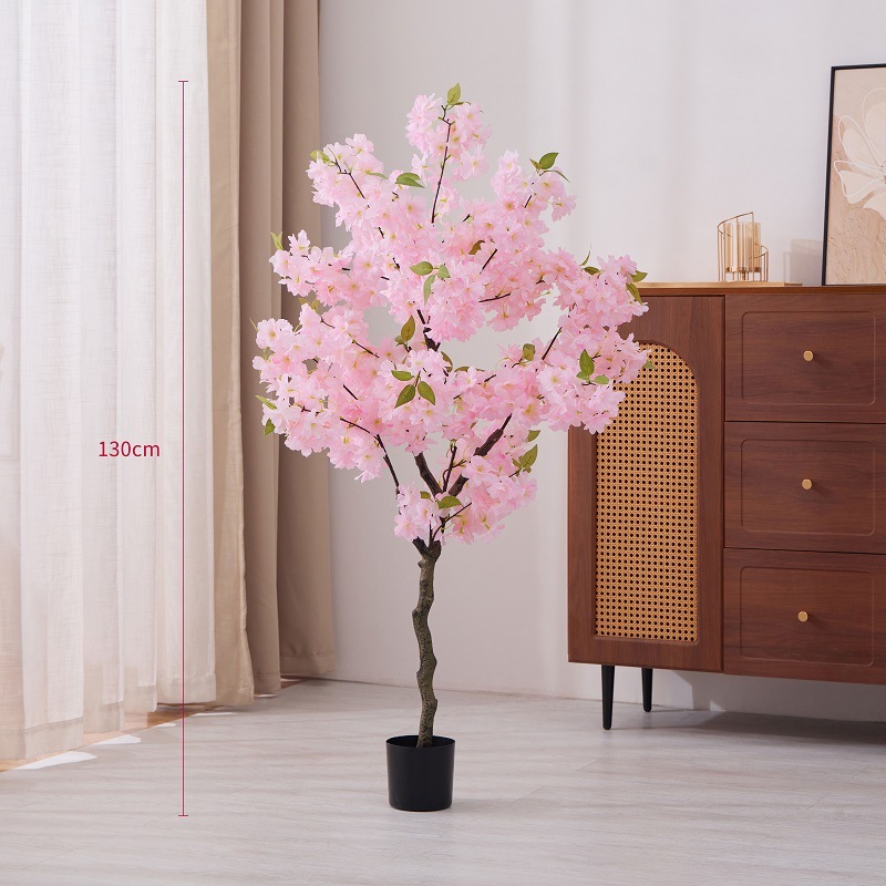 クロスボーダーシミュレーション桜の木と緑の植物ホームリビングルーム床置き偽木シミュレーション桜床置きシーン小道具|undefined