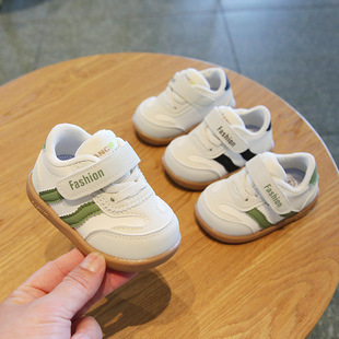 Baby Girls' toddler shoes Spring and Autumn new boys' non-slip casual children's shoes children's soft bottom Velcro white shoes fashion