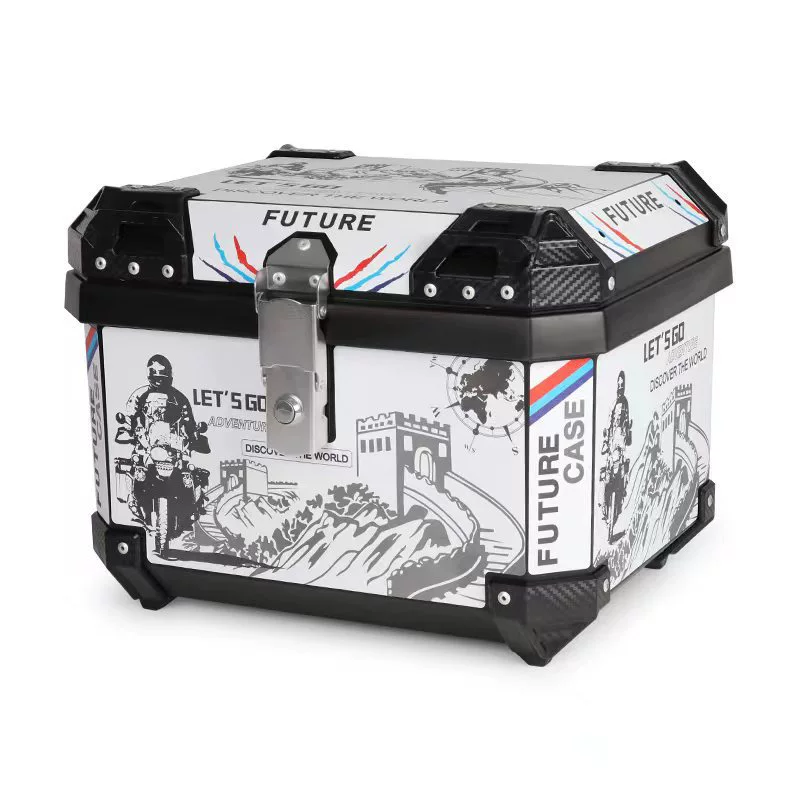 Новый 45L пластиковый боковой багажник для мотоцикла, ABS-пластик, быстросъемный, водонепроницаемый багажник, ременная база
