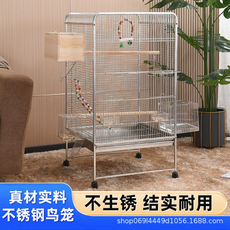 Большая клетка для птиц из нержавеющей стали