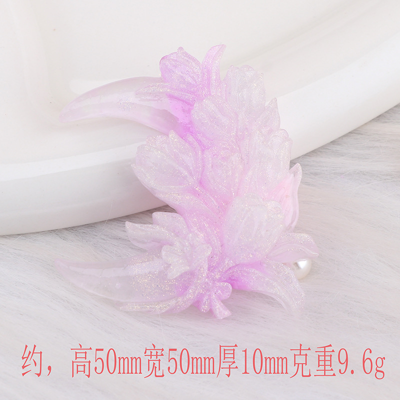 新しい月の花束は夜光樹脂の部品を染めてdiy携帯の携帯電話の携帯電話のクリームのヘアピンの収納箱を作ります。