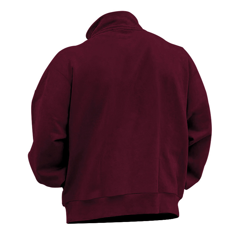 Men's Sweatshirt With Stand Collar And Half Zipper For Winter_voghion.com
