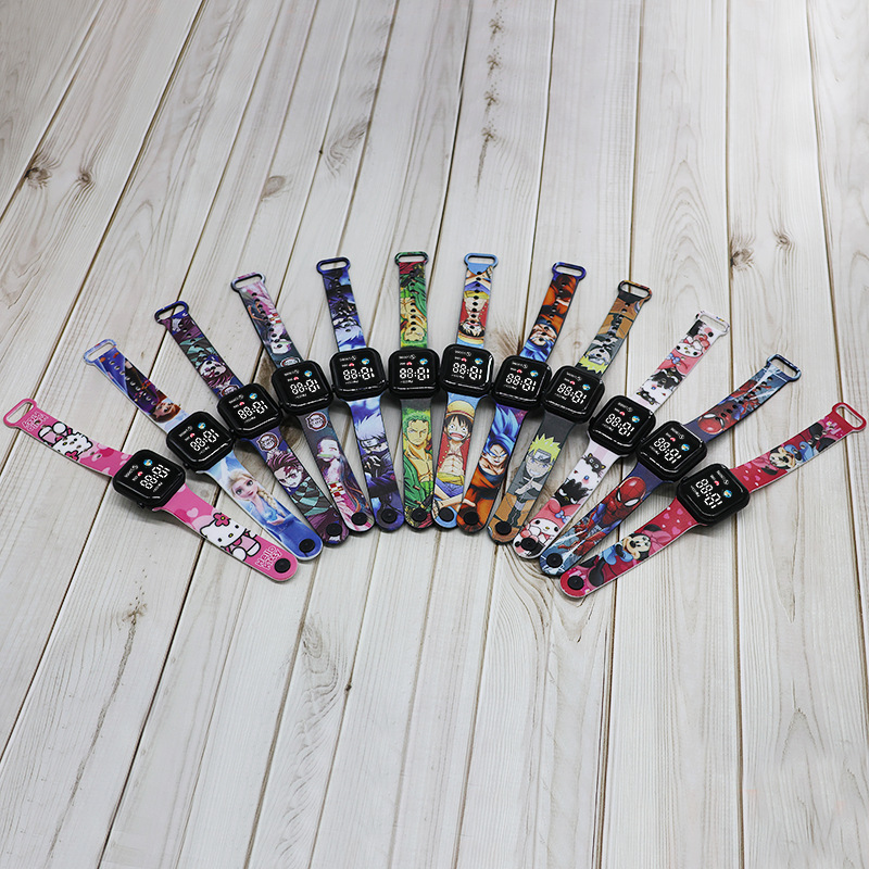 Inventario al por mayor transfronterizo nueva impresión LED tierra reloj electrónico de dibujos animados estudiantes lindos cool reloj táctil