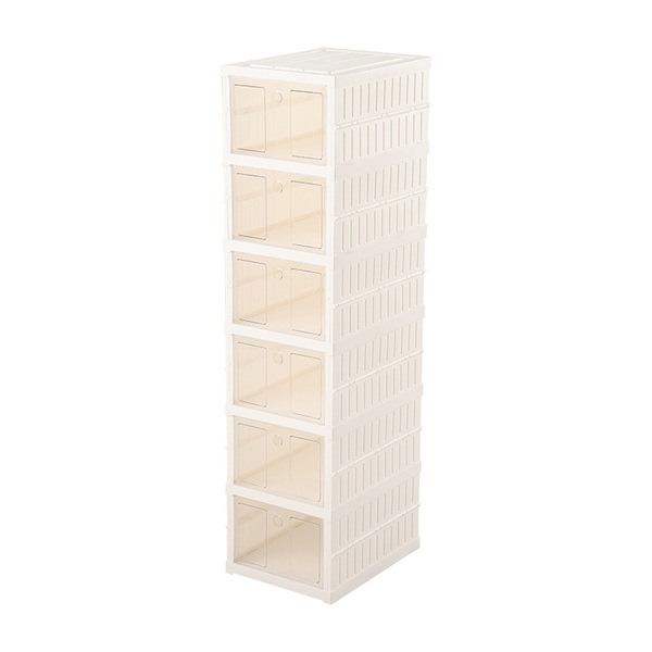 Foldable shoe box transparent plastic shoe storage installation-free…