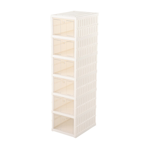 Foldable shoe box, transparent plastic shoe storage artifact, installation-free shoe cabinet, dust-proof, simple removable shoe rack