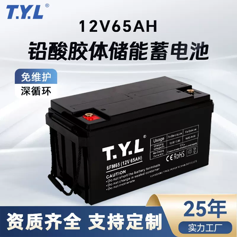 12V65Ah太阳能胶体储能蓄电池免维护电源直流屏铅酸电池批发加工