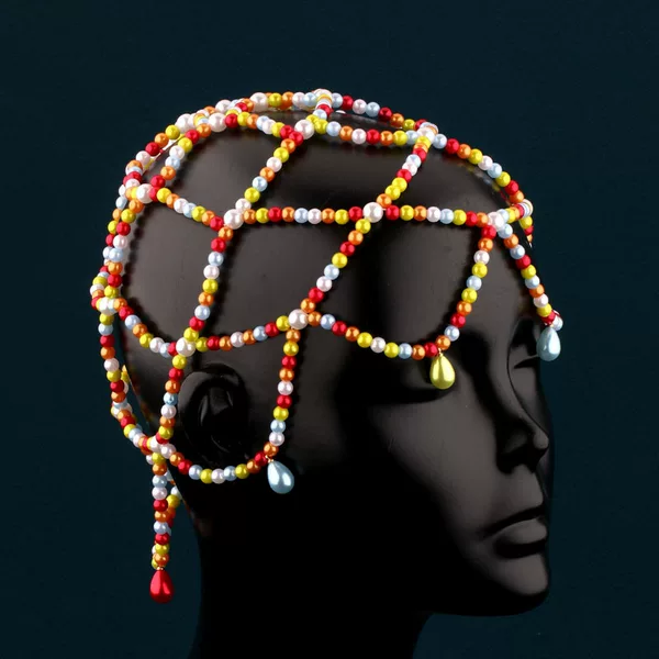 Cross-Border New Product Bohemian Style Colorful Beaded Mesh Hat for Photo Shoots, Fashionable Versatile Accessory Mesh