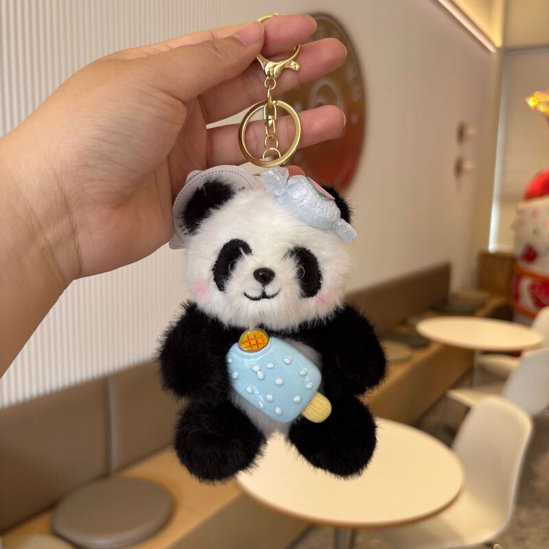 かわいい成都パンダフラワーぬいぐるみ人形バッグペンダントキーホルダー人形お土産誕生日ギフト|undefined