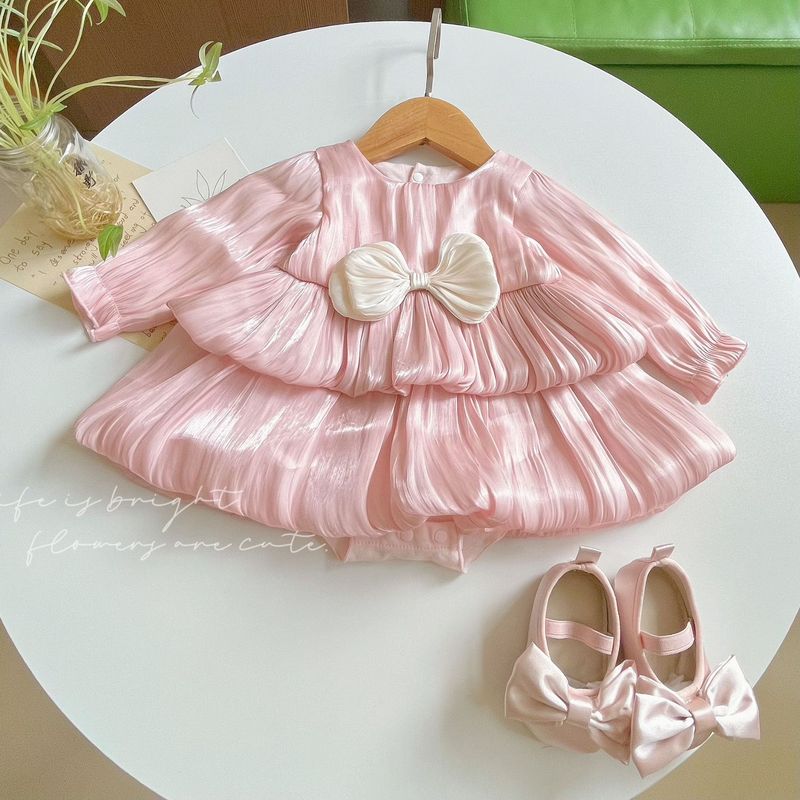 婴儿连衣裙春秋女宝宝百日宴公主礼服裙童裙网纱蓬蓬周岁生日裙子|undefined