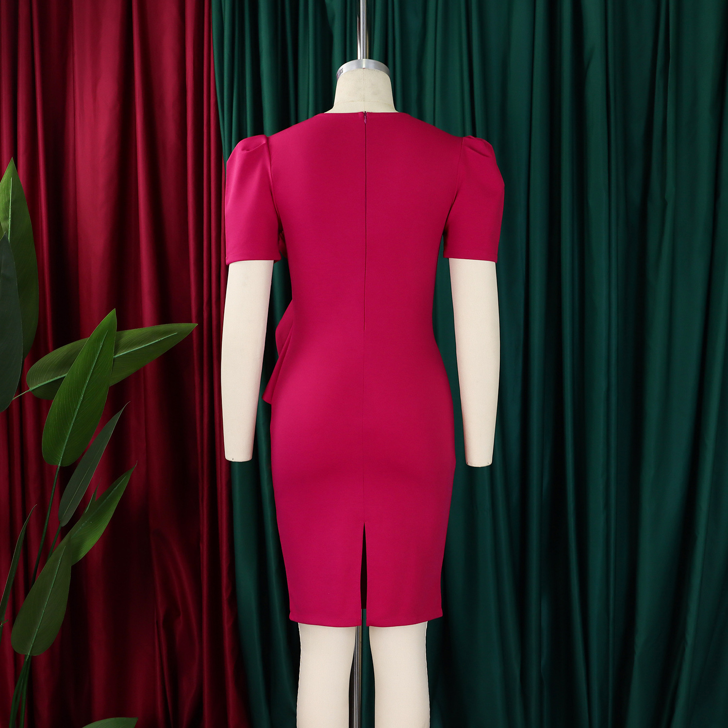 436g Weight Knee-Length Dress Length Type Short Sleeve Sleeve Length Sheath Dress Dresses Type Spandex, Polyester Fabric Type High Waist Waist Line Holiday, Banquet, Daily Occasion Round Neck Neckline Slim Fit Type Flower Pattern Summer Season Women's Gender Elegant Style Wholesale Women's Elegant Flower Holiday Banquet Daily Round Neck Short Sleeve Sheath Dress 5