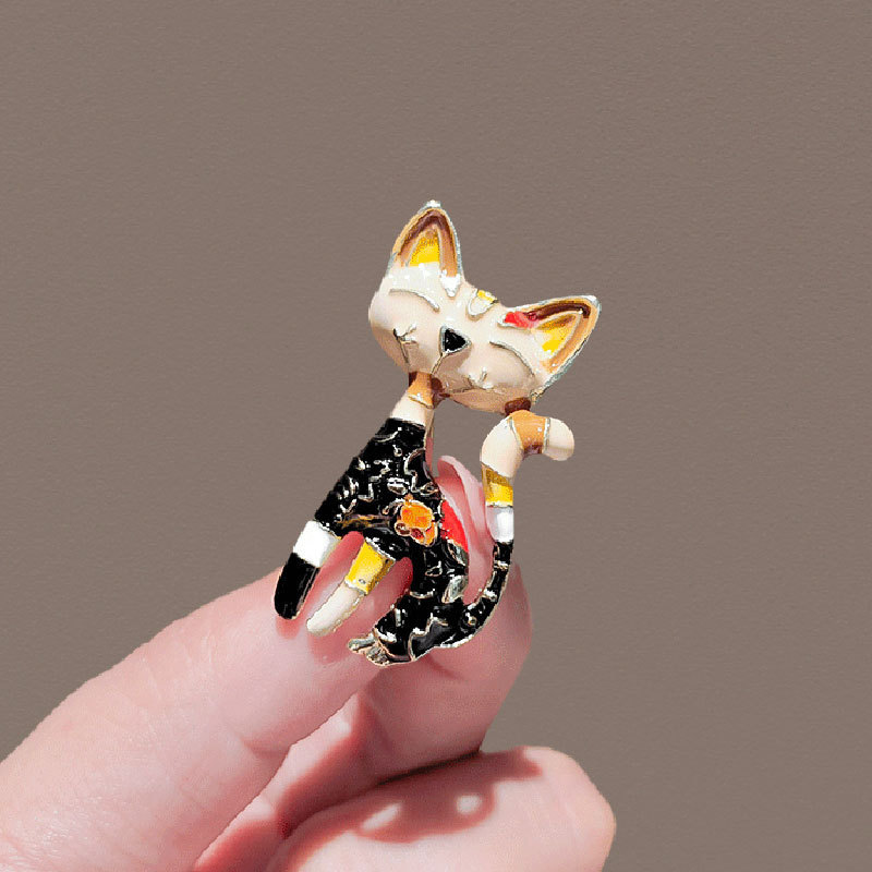 中国風の顔の譜の子猫のブローチの女性の気質のかわいい胸の花の高級なスーツはファッションのデザイン感の小さい大衆のピンを飾ります。|undefined