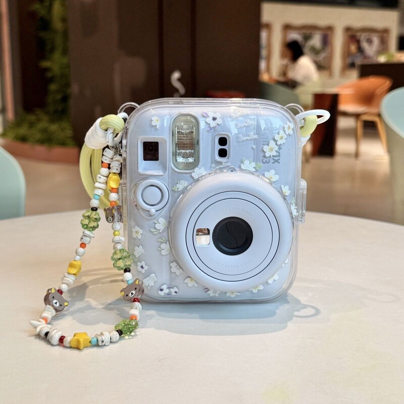 Mini13 Transparent Case Instax Crystal Hard Shell Camera Protective Case Chain