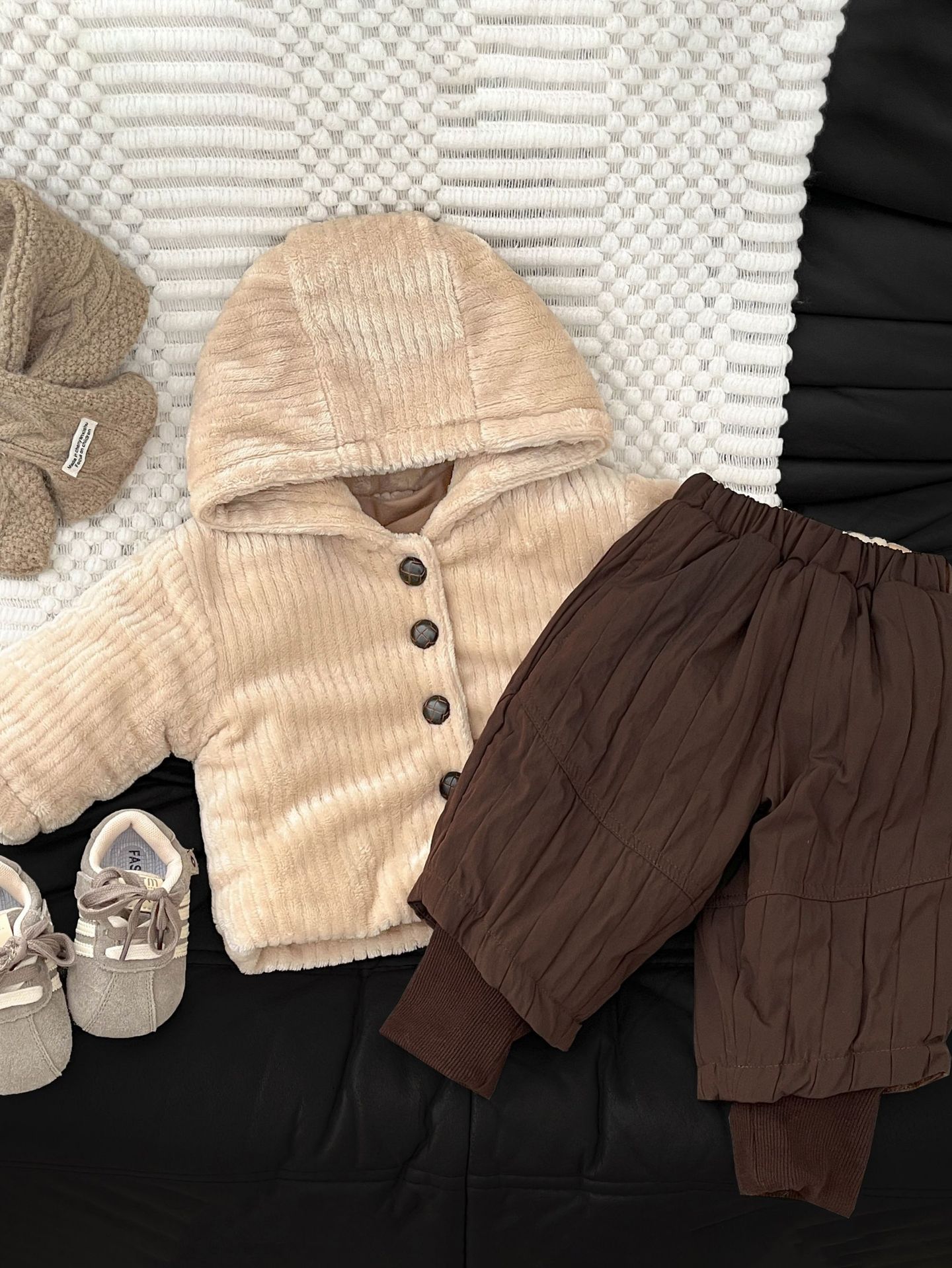 Baby retro chaqueta de algodón invierno para niños y niñas de género neutro con suéter de algodón más grueso y cálido