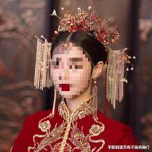 汉服头饰发冠新娘秀禾服结婚发饰中式禾服步摇大气凤冠古装搭配美