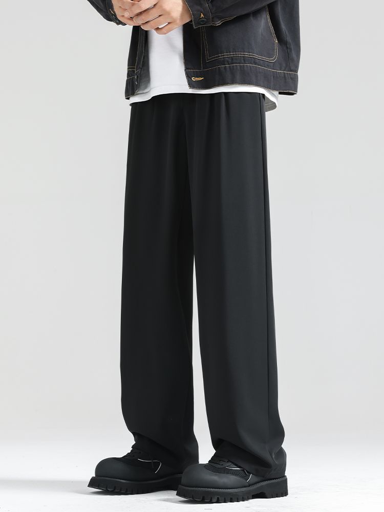 Men's Drape Suit Pants Spring and Autumn New Loose Straight Casual Long Pants Men's Autumn Wide-Leg Pants Sports Sweatpants