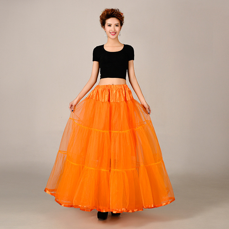 Wholesale 14-color 1-meter long bridal wedding dress boneless skirt violent half-length mesh puffy Petticoat