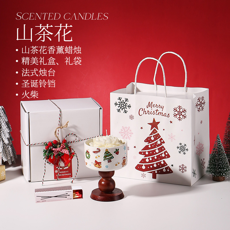 Incienso de copa alta - camelia + bolsa de regalo - modelo navideño