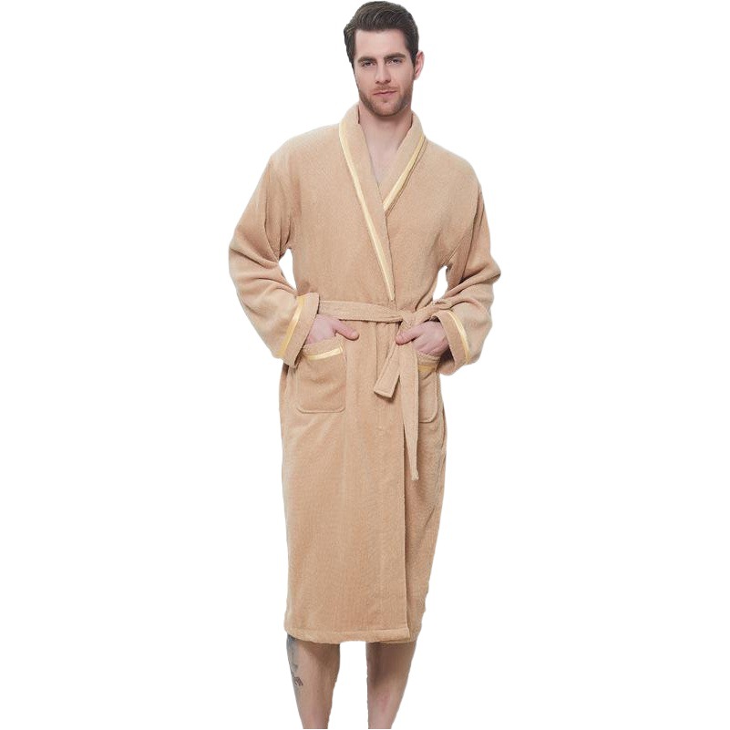 Hotel Bathrobe Women's Cotton Towel Material Men's Adult Autumn and Winter Couple's Nightgown Spring and Autumn Long Cotton Absorbent Bathrobe
