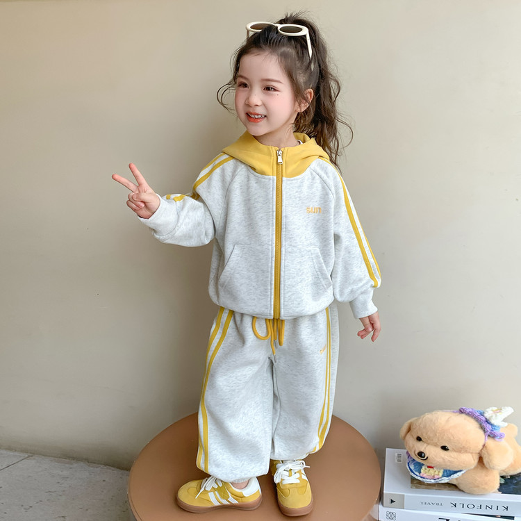 女童卫衣套装春秋季2025新款小女孩宝宝秋款运动开学穿搭儿童秋装|undefined