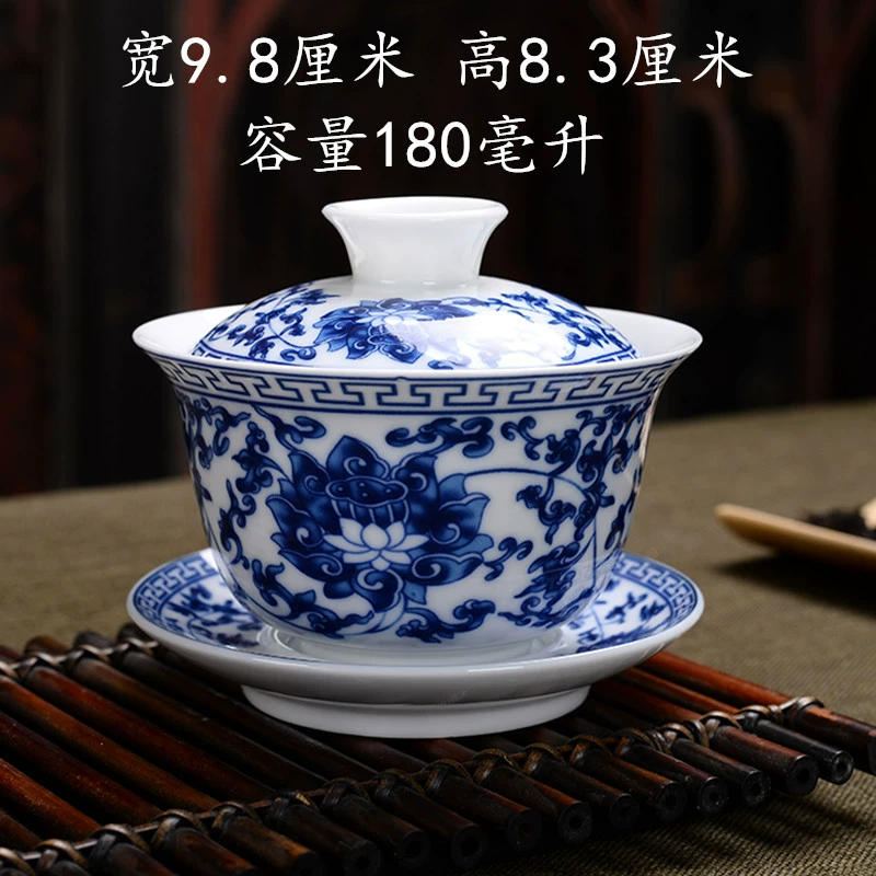 Blue and white ceramic tea cup, big tea set