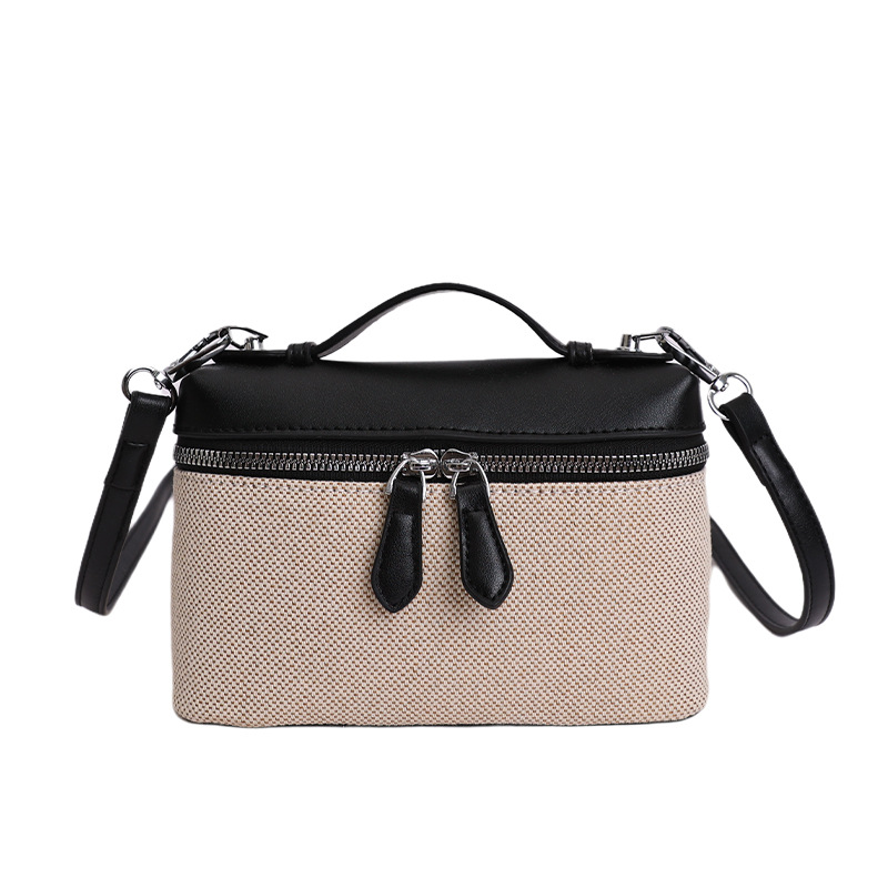 2026 cross-border nuevo retro bolso de mano casual alta textura de color contrastante empalme de moda versátil bolso de mochila