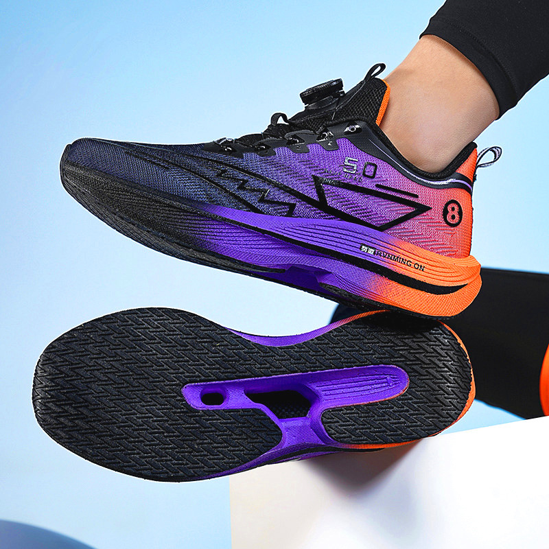 Children's Red Rabbit 8Pro Carbon Plate Running Shoes Men's Rotating Button Youth Junior High School Students Breathable Shock-Absorbing Sports Shoes