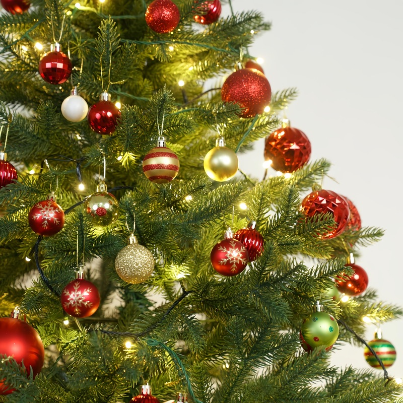 スポットクリスマス 4cm 50個 レッドゴールド塗装プラスチック電気メッキクリスマスボールセット クリスマスツリーのホリデー雰囲気|undefined
