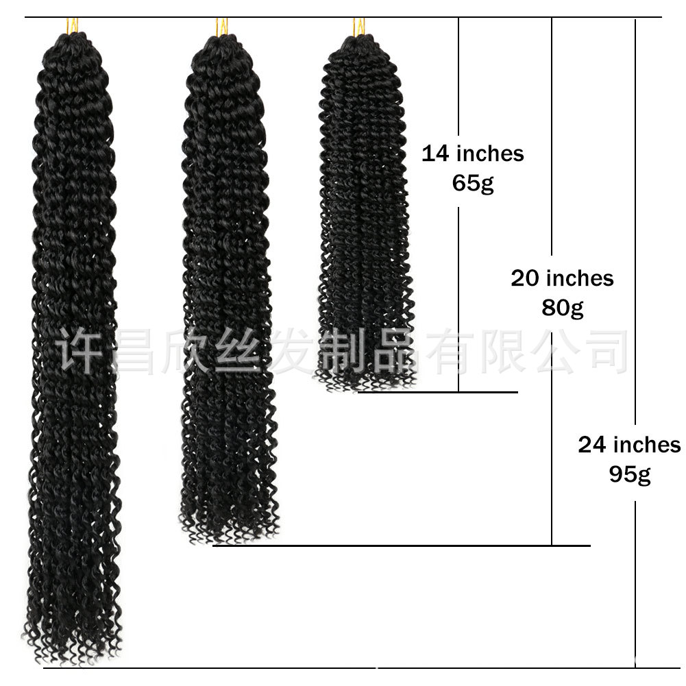 Suministro directo de fábrica Amazon ondulación del agua crochet peluca sucio trenza peluca Pasión Twist pelo