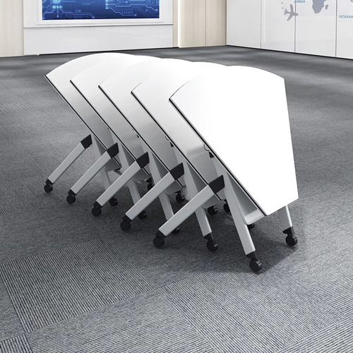 Smart classroom folding training table and chair combination meeting table movable hexagonal table student desk 
