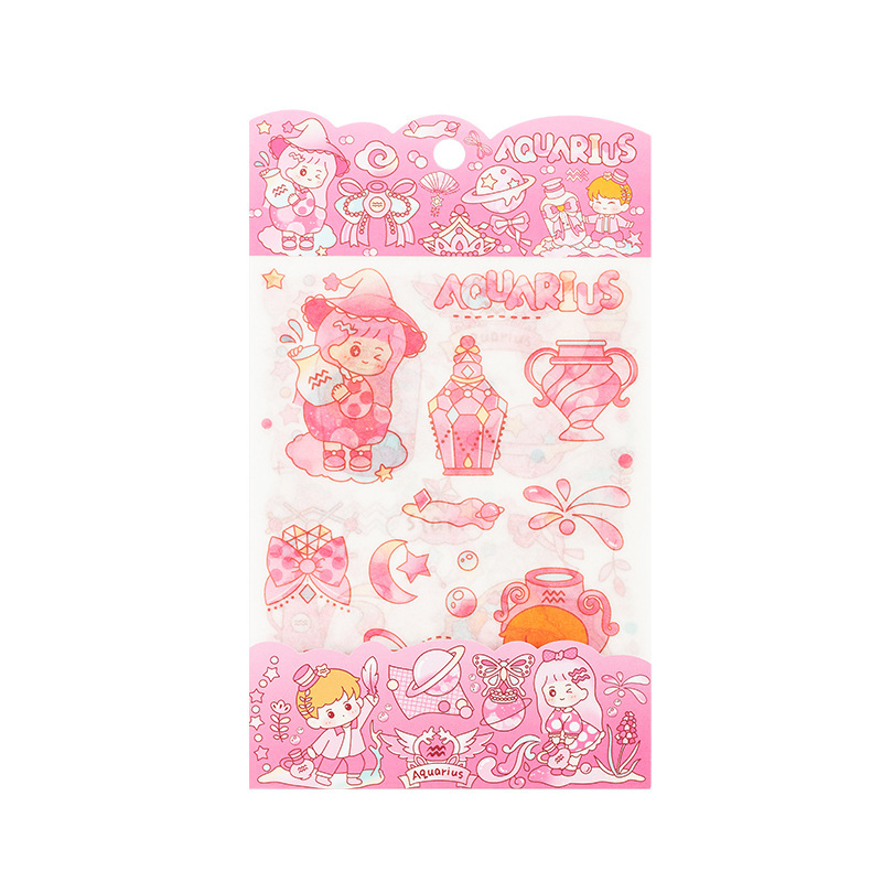 Doce pegatinas de papel de la serie Constellation 4 piezas en dibujos animados DIY álbum Diario pegatinas estudiante papelería mano material de la cuenta pegatinas