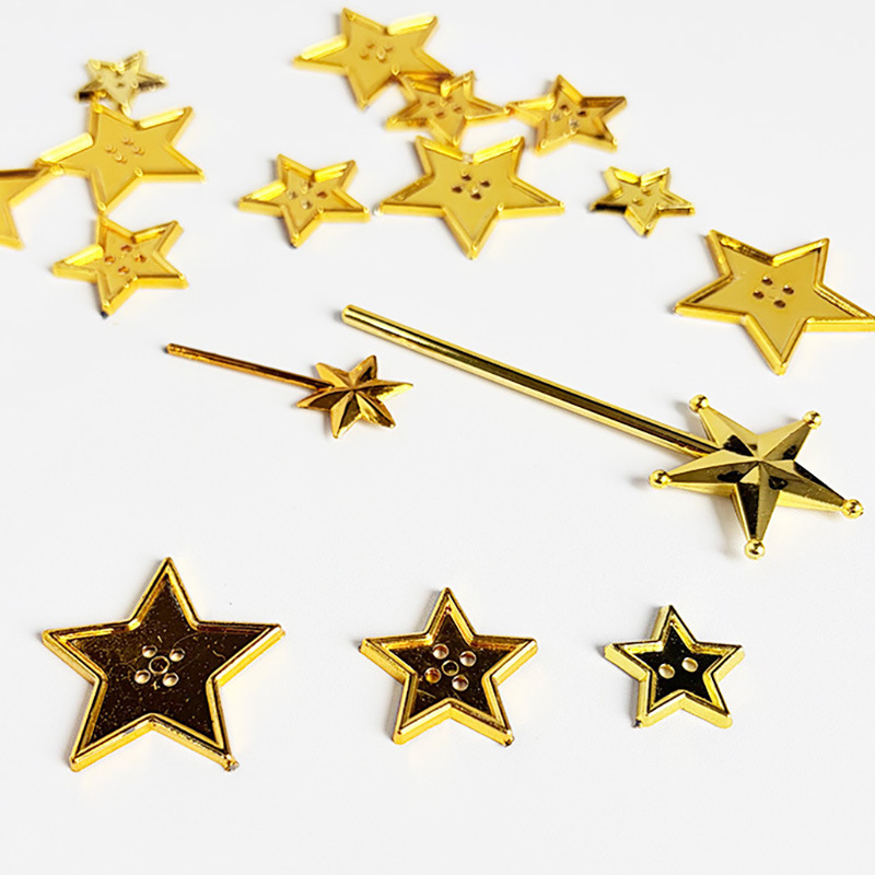 Foreign Trade Small Packaging Mini Five-Pointed Star Hollow Star Buttons DIY Handmade Christmas Material Kit Accessories Foreign Trade Small Packaging Mini Five-Pointed Star Hollow Star Buttons DIY Handmade Christmas Material Kit Accessories