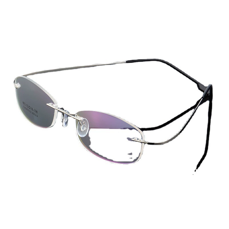  Rimless Near-Vision Glasses, Titanium Alloy Men's Frame, Lightweight Minimalist Design