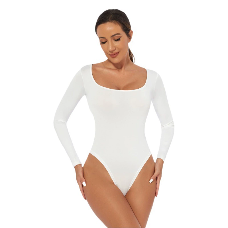 Женская облегающая футболка для внешней торговли Европы и Америки, женский комбинезон с длинными рукавами, Женский Осенний комбинезон, Женский Топ