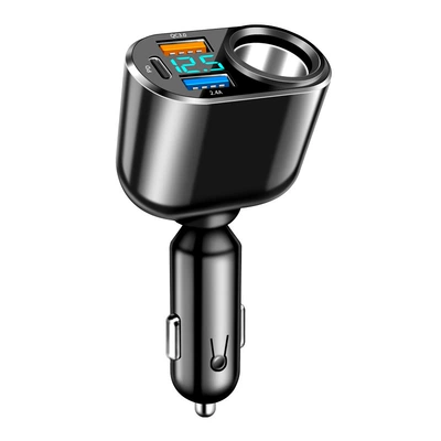 New single cigarette lighter expansion Mobil şarj cihazları - c129qc30-24a-pd30w-real-time-digital-opp-bag