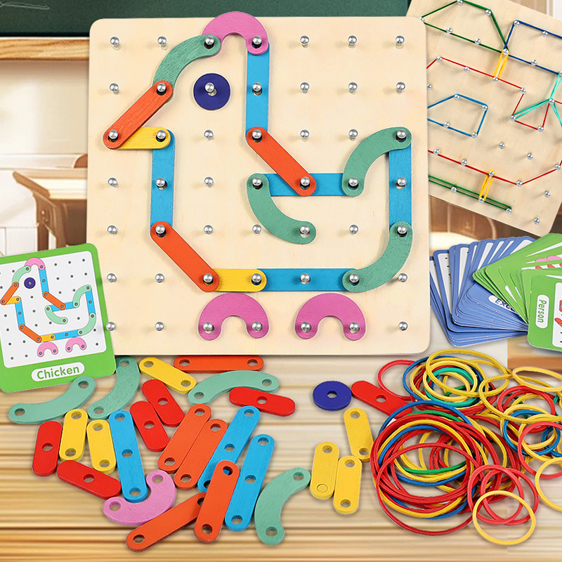 Cpc Ce Montessori Versatile Round Shape Pegboard Puzzle Children's Early Education Puzzle Training Educational Wooden Toy