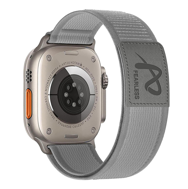 Nylon wild-diameter leather label loop watch strap is suitable for Apple watch series S6789Ultr undefined