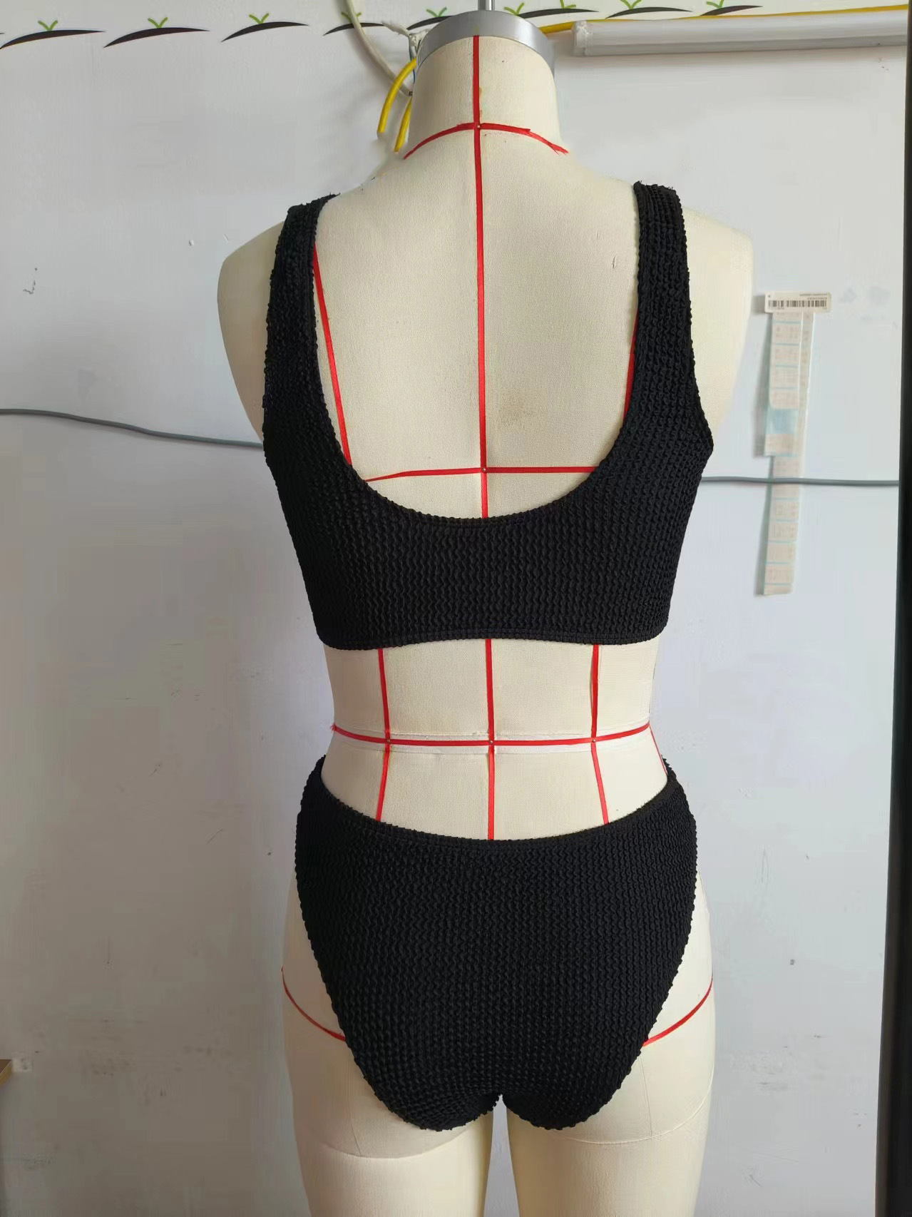 Bikini set dam hög midja med halterneck triangel överdel_voghion.com