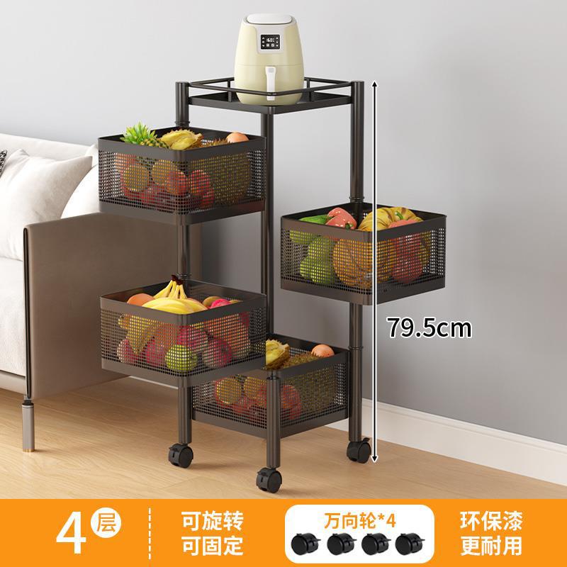 小推车置物架可移动家用客厅高颜值零食水果厨房蔬菜落地收纳架子|undefined