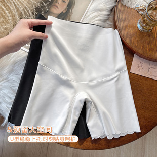 High-Waisted Maternity Safety Shorts for Women, Anti-Exposure, Summer Thin Breathable Ice Silk Seamless Leggings, Plus Size, Slimming, Belly Support
